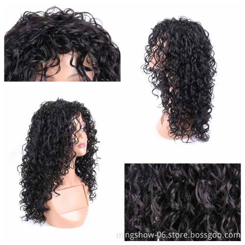 Wholesale Cheap Colorful Curly Long Synthetic Wigs Hight Temperature Fiber Synthetic Wig With Bangs